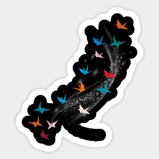 Colorful Paper Cranes Costume Gift Sticker by Pretr=ty